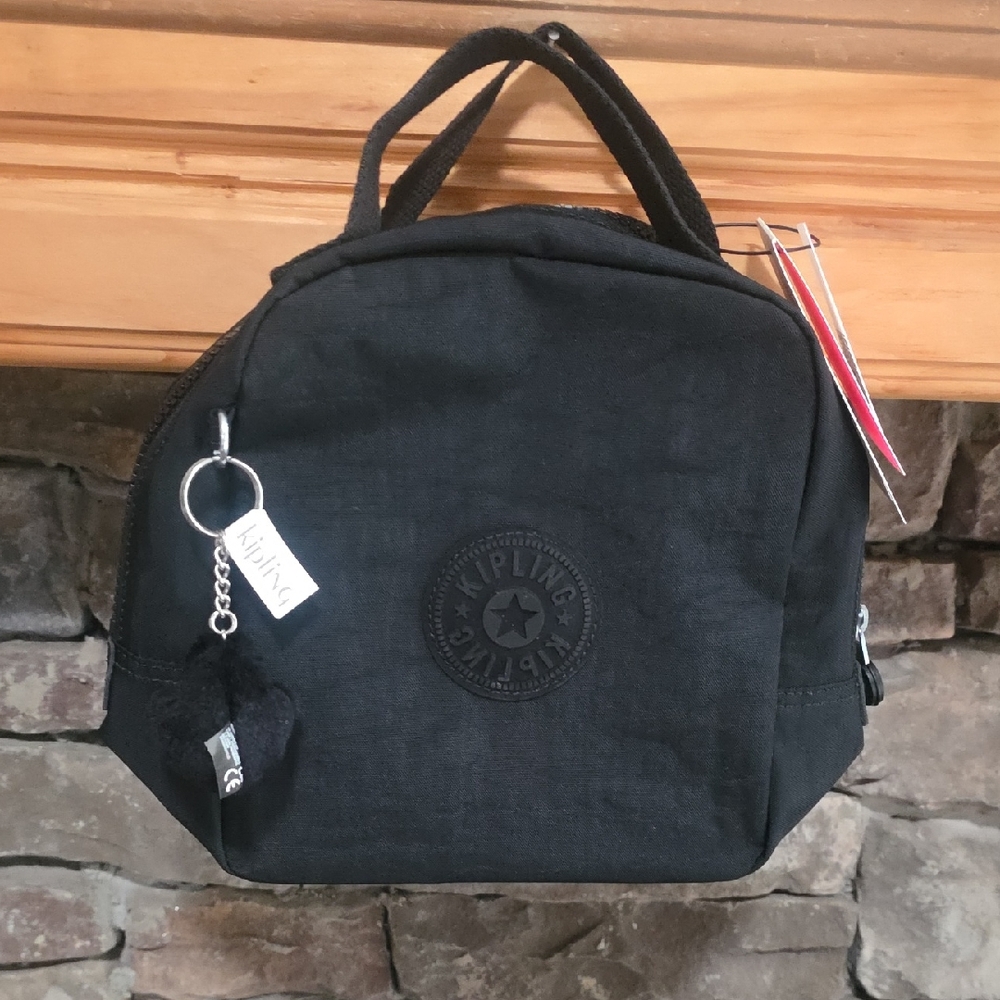 Kipling Black Tonal Lyla Lunch Bag 7.75" X 8.75" X 4.25"